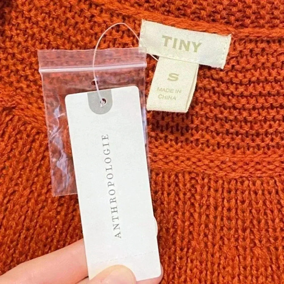 NWT Anthropologie Layered Shawl Knit Orange Sweater Coat by TINY Size Small - Picture 8 of 11